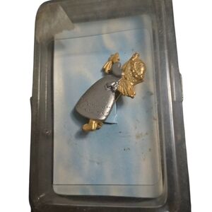 Vintage Silver & Gold Tone ANGEL Brooch Pin Still In Box